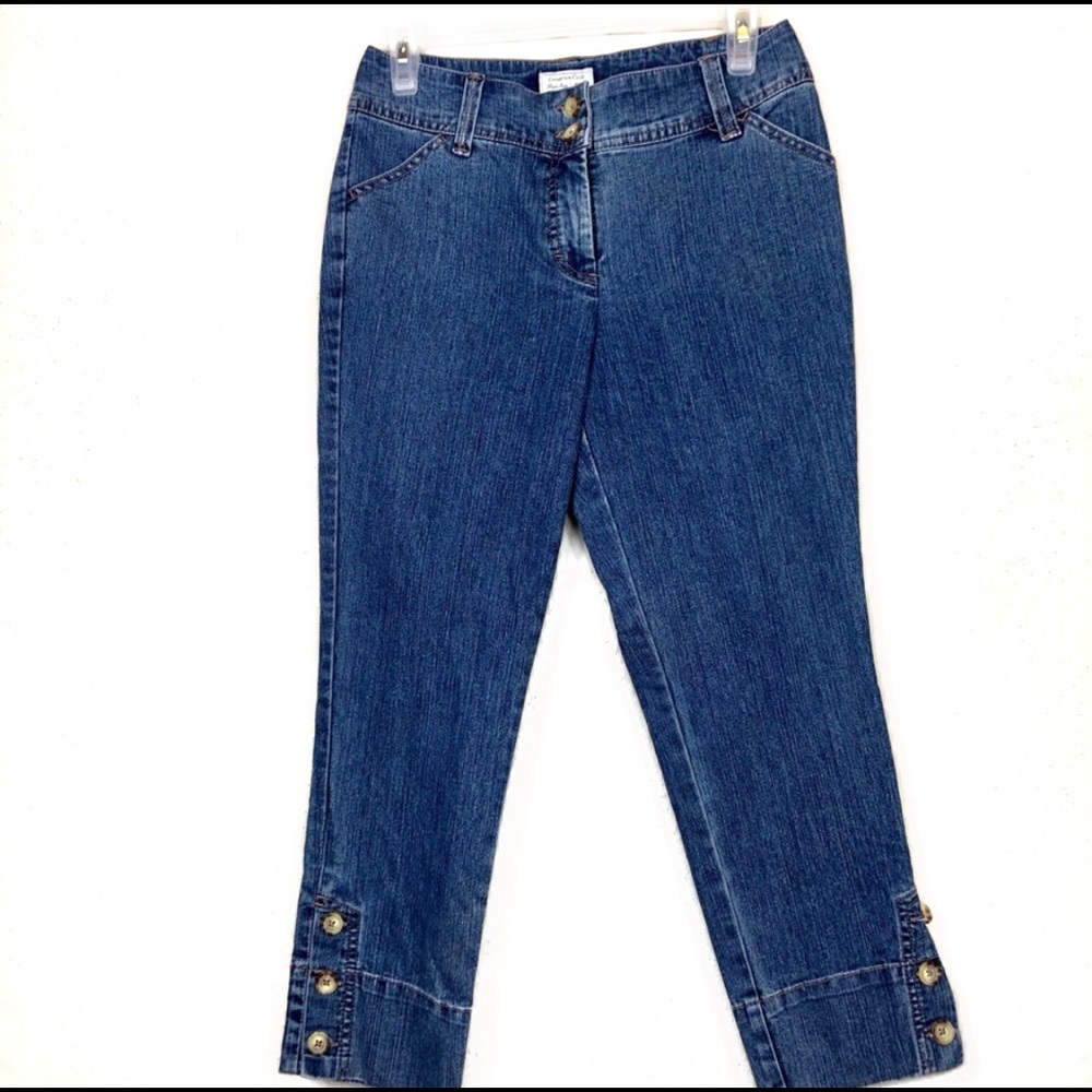 CHARTER CLUB CROPPED DARKWASH MIDRISE CAPRIS JEANS
